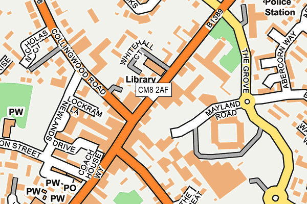 CM8 2AF map - OS OpenMap – Local (Ordnance Survey)