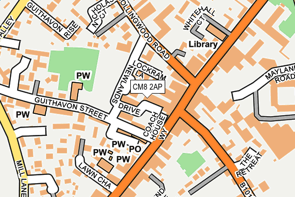 CM8 2AP map - OS OpenMap – Local (Ordnance Survey)