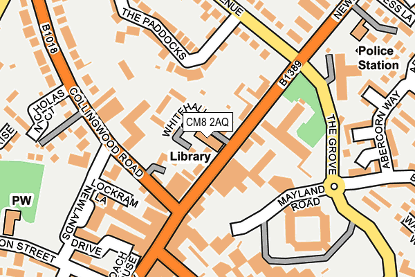 CM8 2AQ map - OS OpenMap – Local (Ordnance Survey)