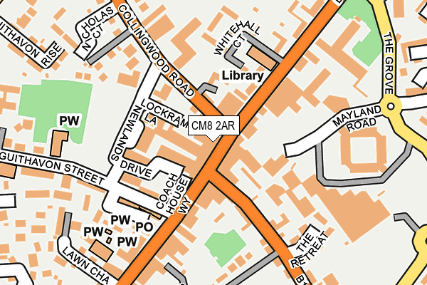 CM8 2AR map - OS OpenMap – Local (Ordnance Survey)