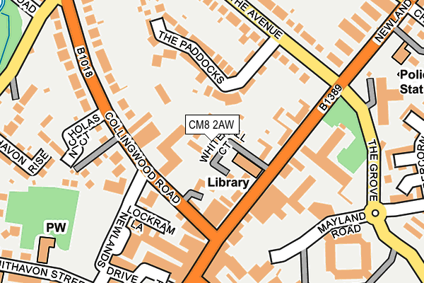 CM8 2AW map - OS OpenMap – Local (Ordnance Survey)