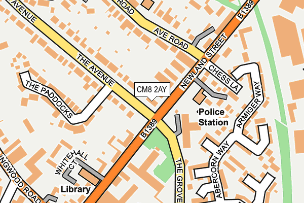 CM8 2AY map - OS OpenMap – Local (Ordnance Survey)