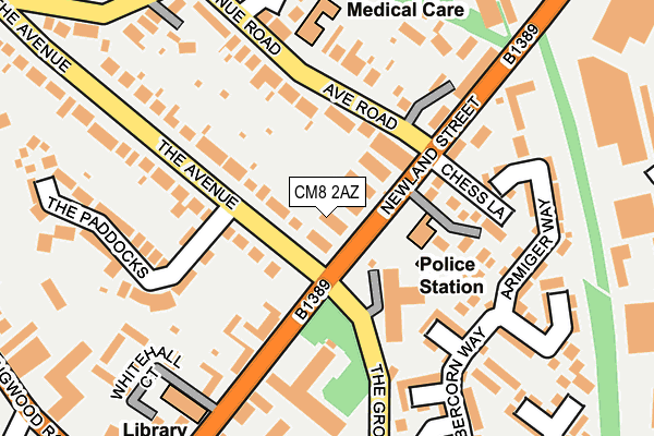 CM8 2AZ map - OS OpenMap – Local (Ordnance Survey)