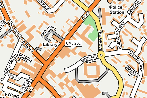 CM8 2BL map - OS OpenMap – Local (Ordnance Survey)