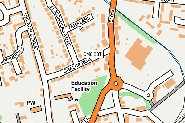 CM8 2BT map - OS OpenMap – Local (Ordnance Survey)