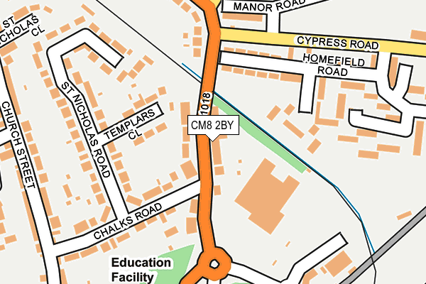 CM8 2BY map - OS OpenMap – Local (Ordnance Survey)