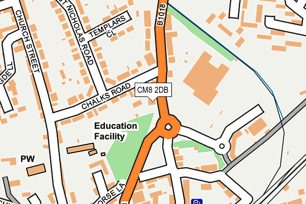 CM8 2DB map - OS OpenMap – Local (Ordnance Survey)