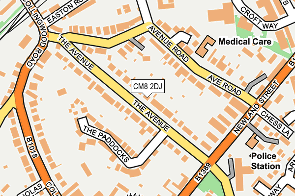 CM8 2DJ map - OS OpenMap – Local (Ordnance Survey)