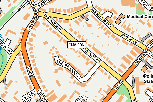 CM8 2DN map - OS OpenMap – Local (Ordnance Survey)