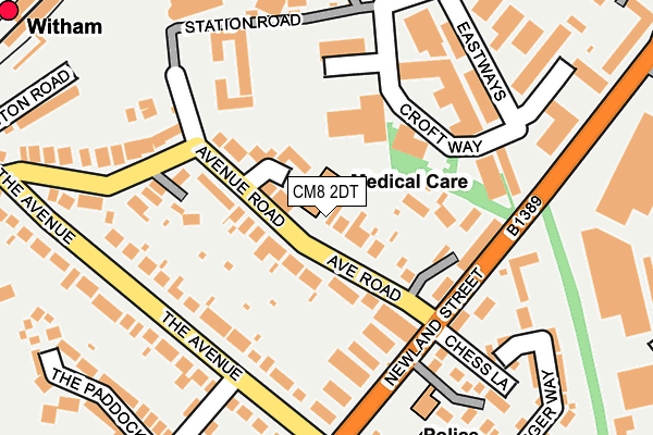CM8 2DT map - OS OpenMap – Local (Ordnance Survey)