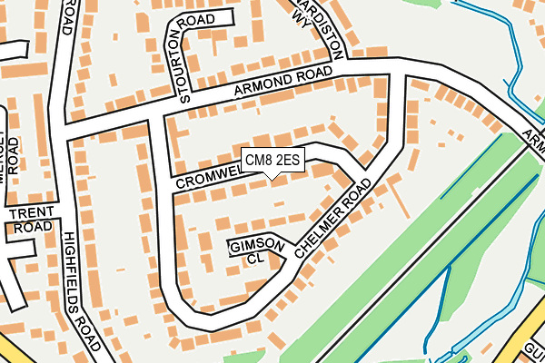 CM8 2ES map - OS OpenMap – Local (Ordnance Survey)