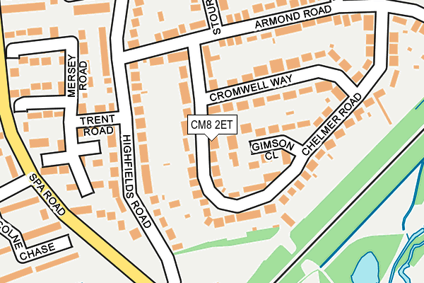 CM8 2ET map - OS OpenMap – Local (Ordnance Survey)