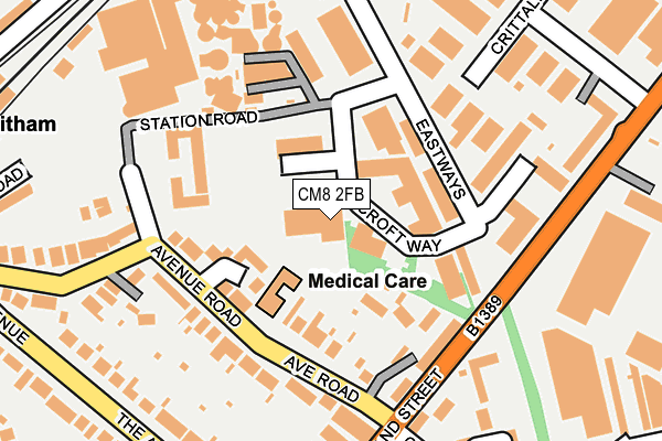 CM8 2FB map - OS OpenMap – Local (Ordnance Survey)