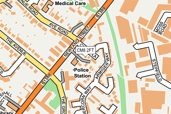 CM8 2FT map - OS OpenMap – Local (Ordnance Survey)