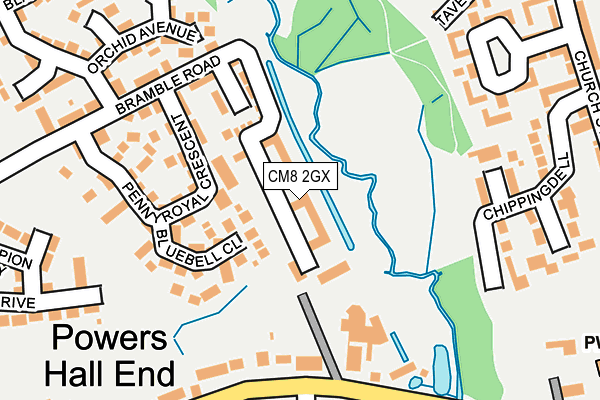 CM8 2GX map - OS OpenMap – Local (Ordnance Survey)