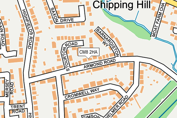 CM8 2HA map - OS OpenMap – Local (Ordnance Survey)