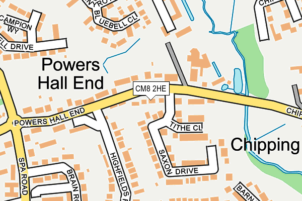 CM8 2HE map - OS OpenMap – Local (Ordnance Survey)