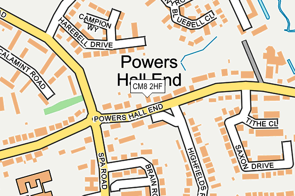 CM8 2HF map - OS OpenMap – Local (Ordnance Survey)