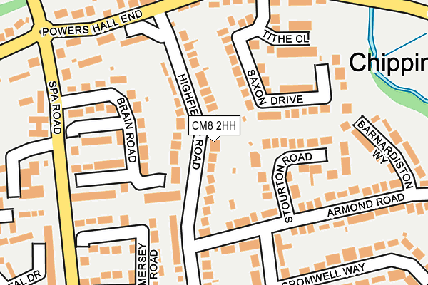 CM8 2HH map - OS OpenMap – Local (Ordnance Survey)