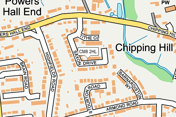 CM8 2HL map - OS OpenMap – Local (Ordnance Survey)