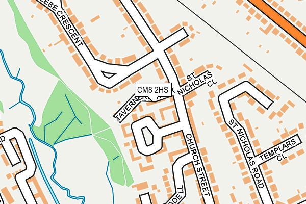 CM8 2HS map - OS OpenMap – Local (Ordnance Survey)