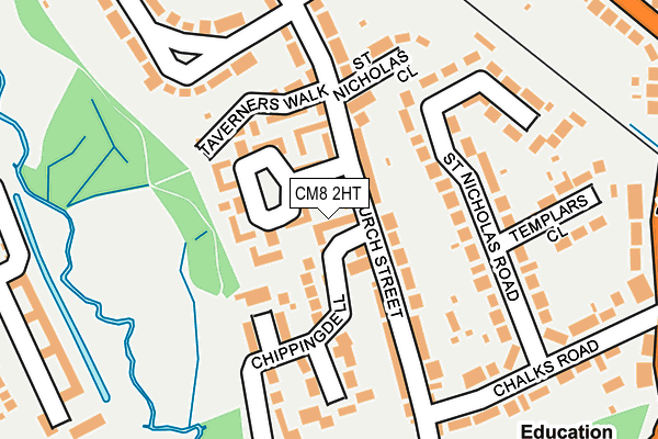 CM8 2HT map - OS OpenMap – Local (Ordnance Survey)
