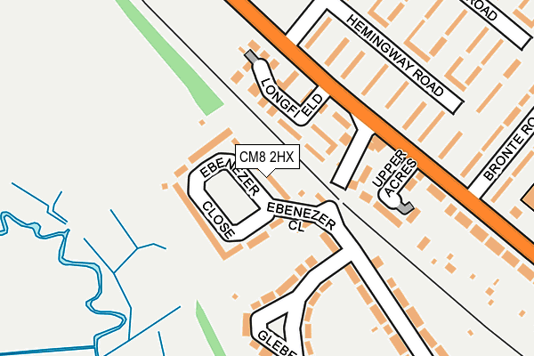 CM8 2HX map - OS OpenMap – Local (Ordnance Survey)