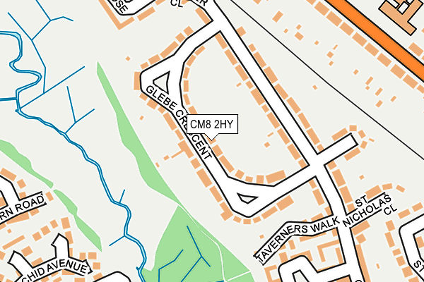 CM8 2HY map - OS OpenMap – Local (Ordnance Survey)