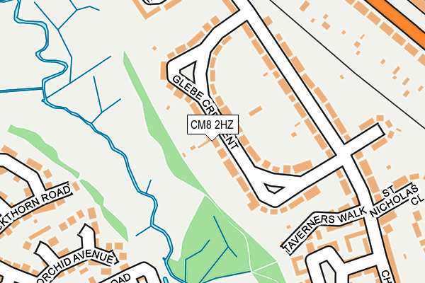 CM8 2HZ map - OS OpenMap – Local (Ordnance Survey)