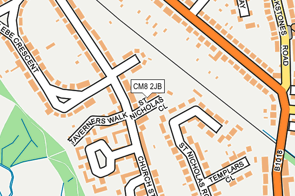 CM8 2JB map - OS OpenMap – Local (Ordnance Survey)