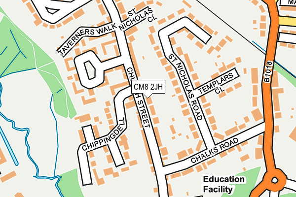 CM8 2JH map - OS OpenMap – Local (Ordnance Survey)