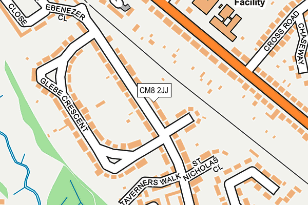 CM8 2JJ map - OS OpenMap – Local (Ordnance Survey)