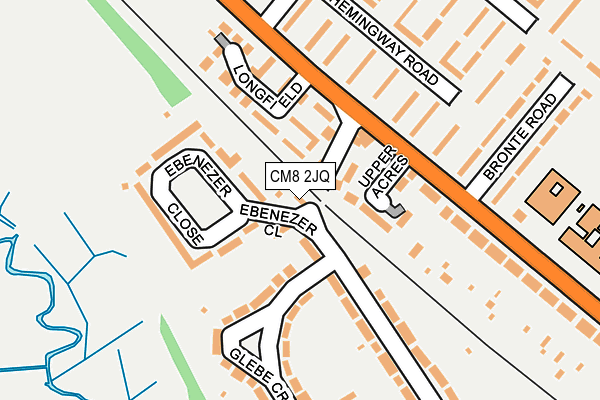 CM8 2JQ map - OS OpenMap – Local (Ordnance Survey)