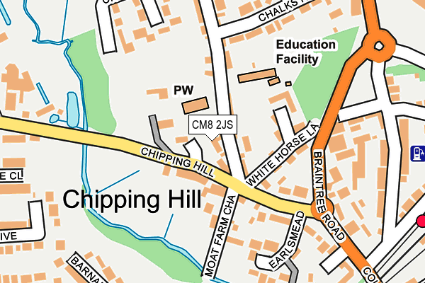 CM8 2JS map - OS OpenMap – Local (Ordnance Survey)