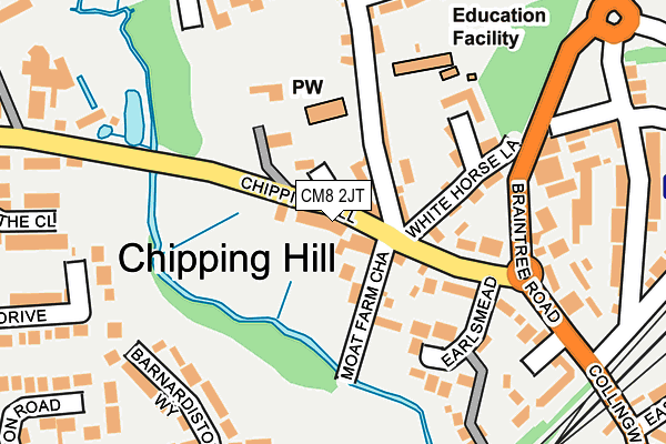 CM8 2JT map - OS OpenMap – Local (Ordnance Survey)