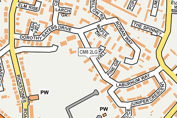 CM8 2LG map - OS OpenMap – Local (Ordnance Survey)