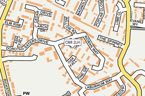 CM8 2LH map - OS OpenMap – Local (Ordnance Survey)