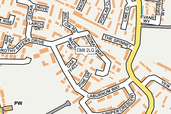 CM8 2LQ map - OS OpenMap – Local (Ordnance Survey)