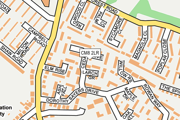 CM8 2LR map - OS OpenMap – Local (Ordnance Survey)