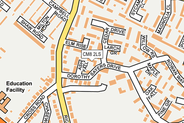 CM8 2LS map - OS OpenMap – Local (Ordnance Survey)