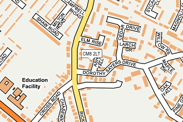 CM8 2LT map - OS OpenMap – Local (Ordnance Survey)