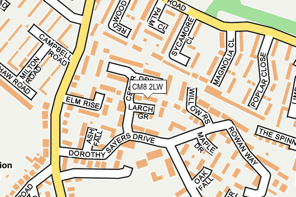 CM8 2LW map - OS OpenMap – Local (Ordnance Survey)