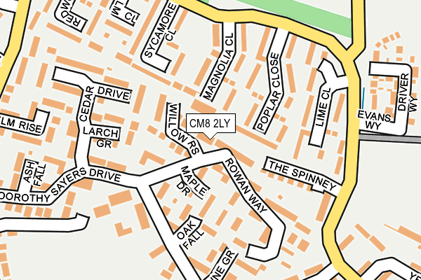 CM8 2LY map - OS OpenMap – Local (Ordnance Survey)
