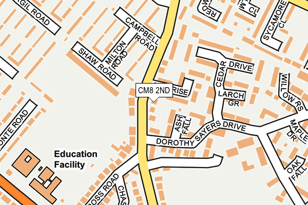 CM8 2ND map - OS OpenMap – Local (Ordnance Survey)