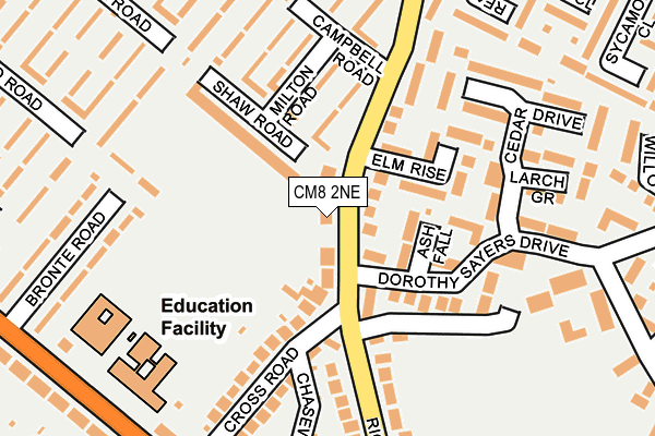 CM8 2NE map - OS OpenMap – Local (Ordnance Survey)