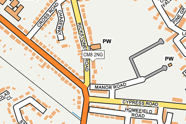 CM8 2NG map - OS OpenMap – Local (Ordnance Survey)
