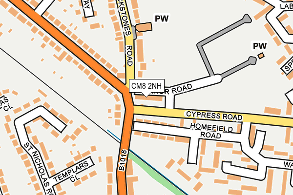 CM8 2NH map - OS OpenMap – Local (Ordnance Survey)