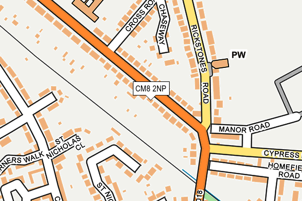 CM8 2NP map - OS OpenMap – Local (Ordnance Survey)