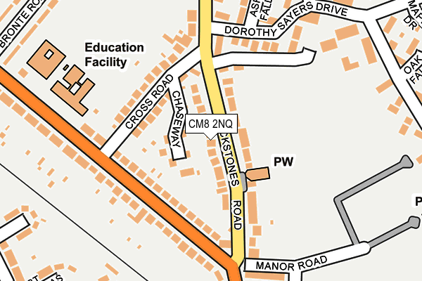 CM8 2NQ map - OS OpenMap – Local (Ordnance Survey)