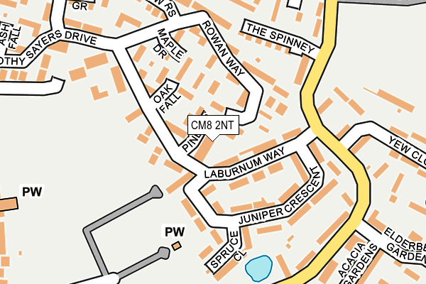 CM8 2NT map - OS OpenMap – Local (Ordnance Survey)